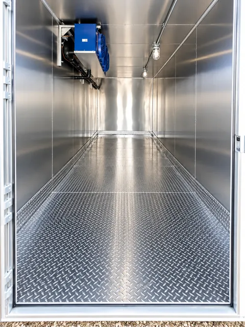 Stainless steel cold-storage interior