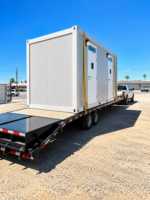 Sleeper unit during flatbed transport