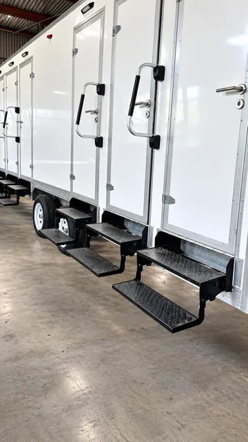 Combination trailer entry doors and steps