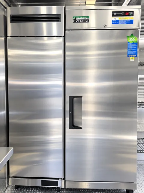 Upright stainless refrigeration cabinets