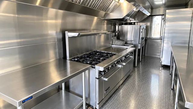 Commercial cooking line and stainless wall panels
