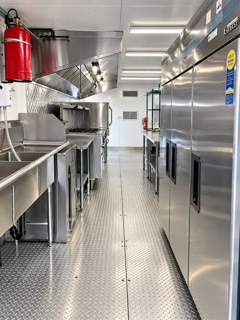 Kitchen working aisle and equipment