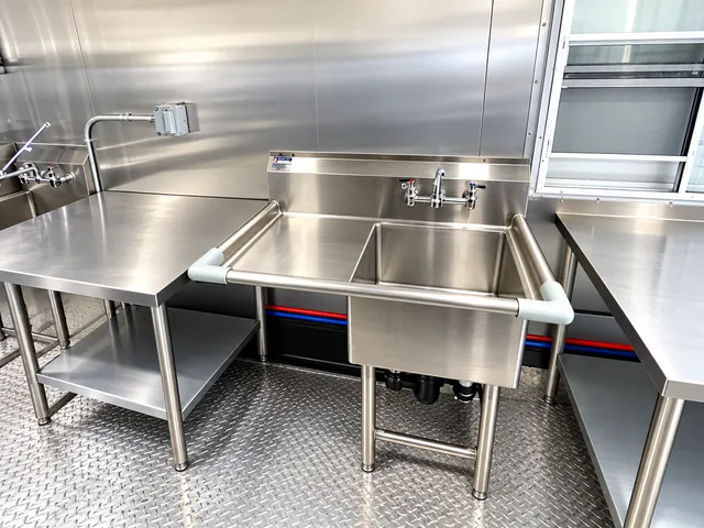 Stainless utility sink and work table