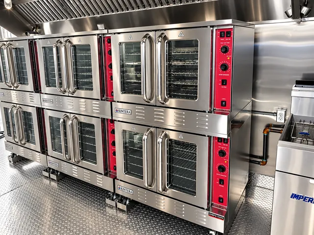 Stacked commercial ovens