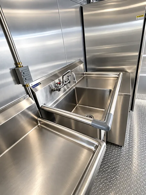 Stainless pot-wash sink