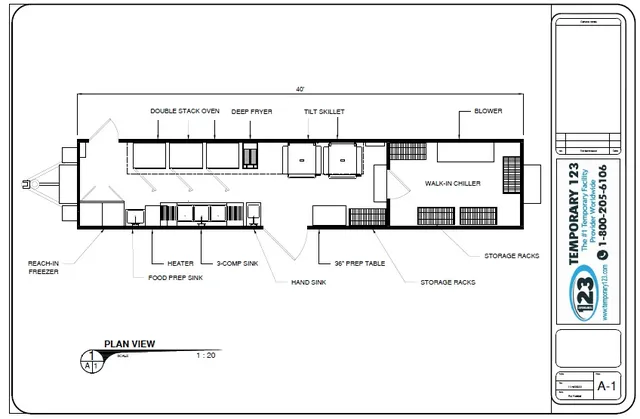 40ft bulk kitchen plan view
