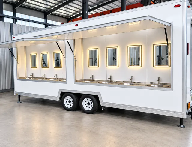 Handwashing sink trailer side view